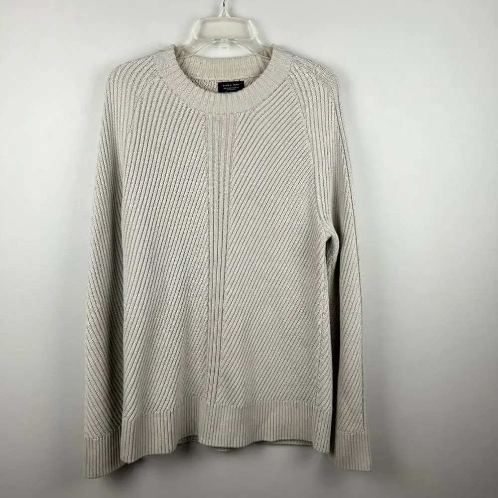 Zara Man Multi-Directional Ribbed Sweater